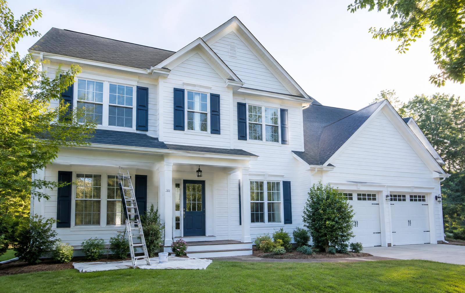 Freshly painted home exterior in Northern Virginia